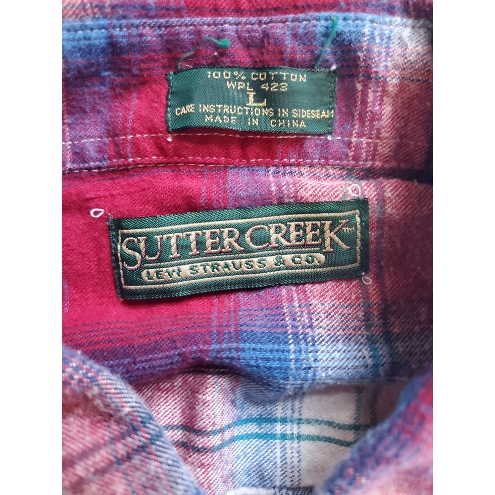 Levi's Sutter Creek Pearly Snap Western Flannel Shirt Men's Size L - Picture 4 of 6